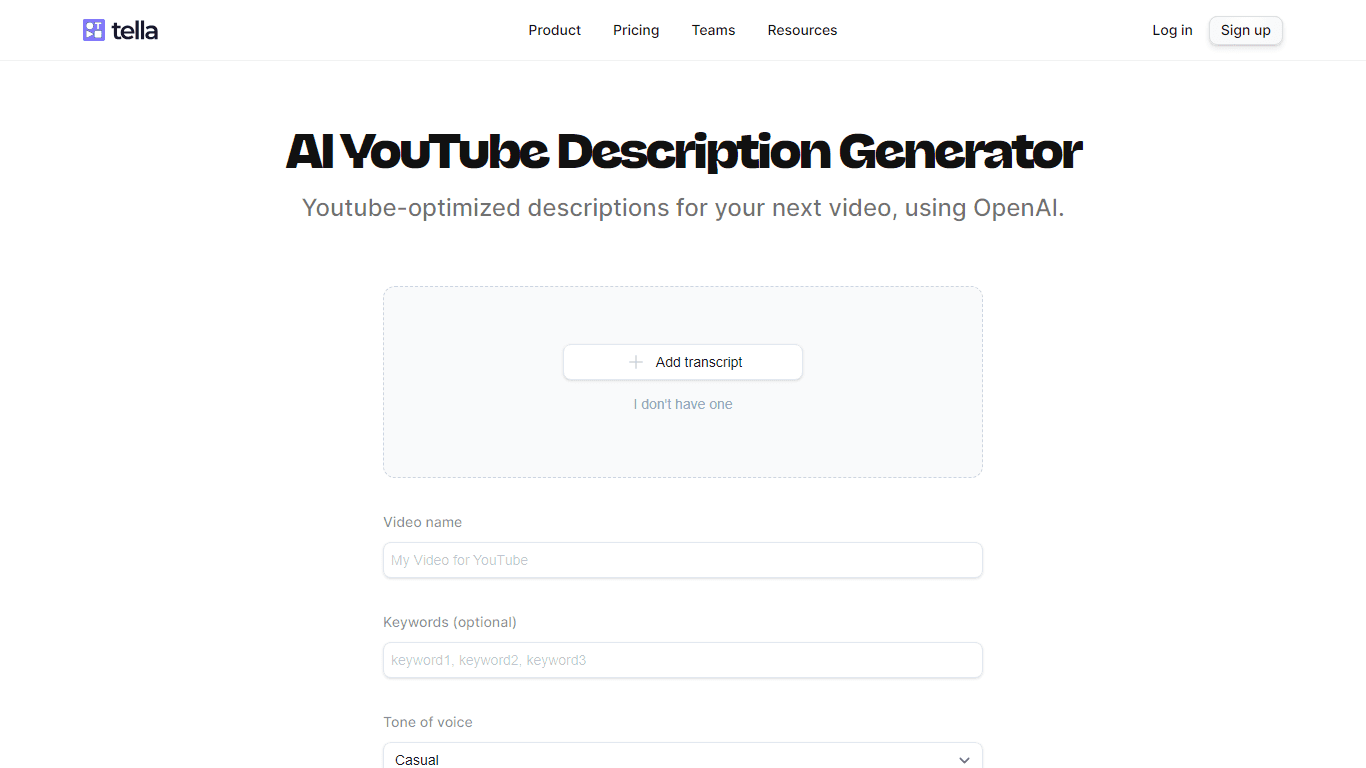 AI YouTube Description Generator
