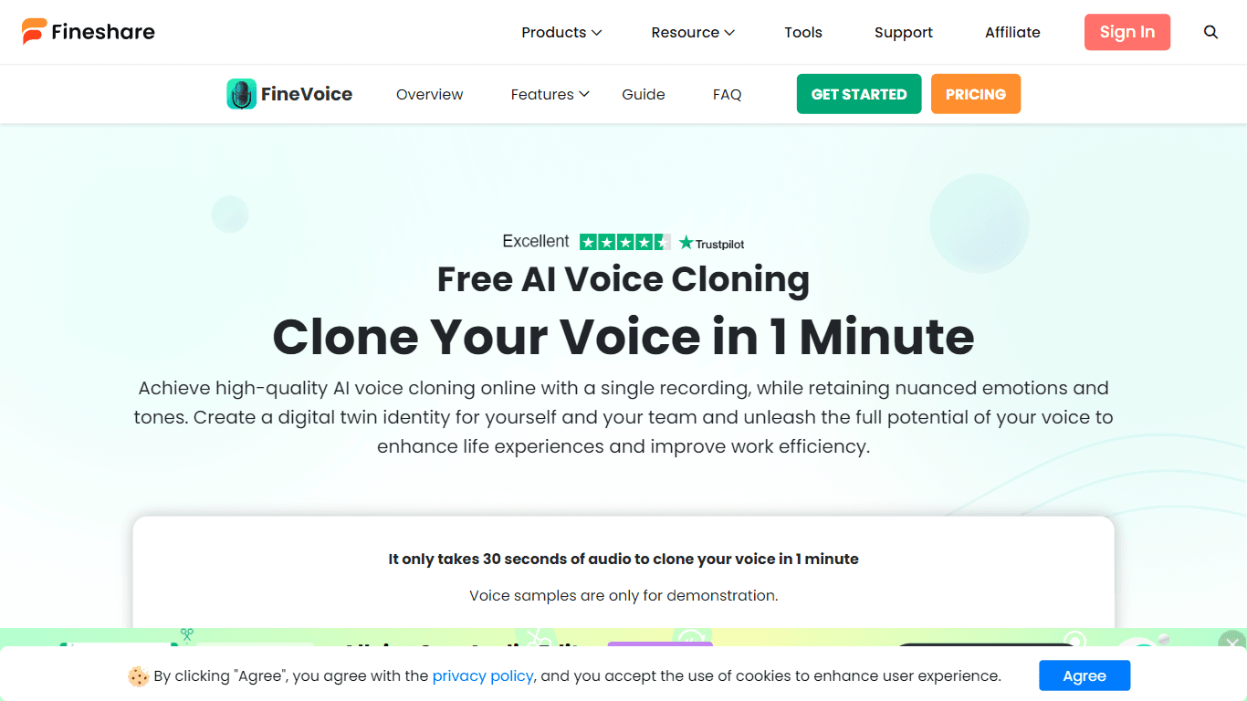 FineVoice AI Voice Cloning