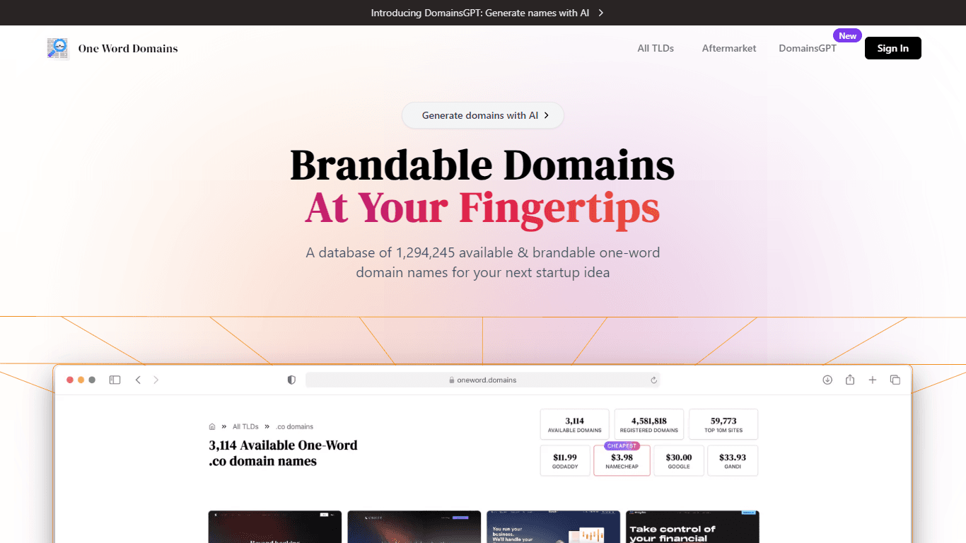 One Word Domains