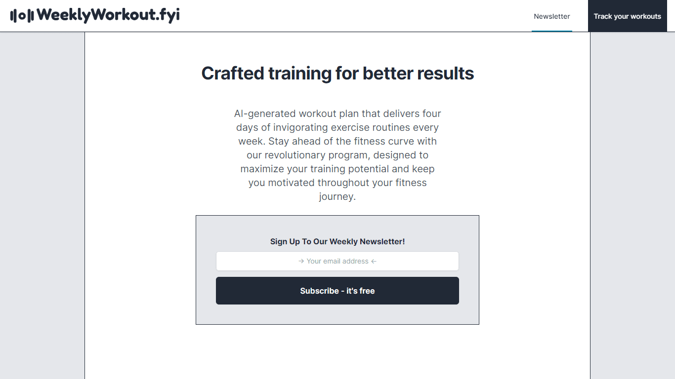 Weekly Workout